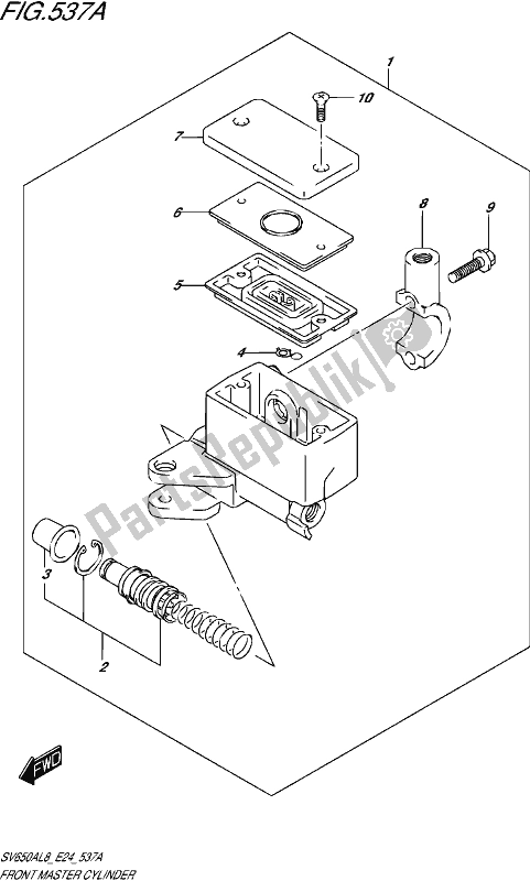 All parts for the Front Master Cylinder of the Suzuki SV 650A 2018