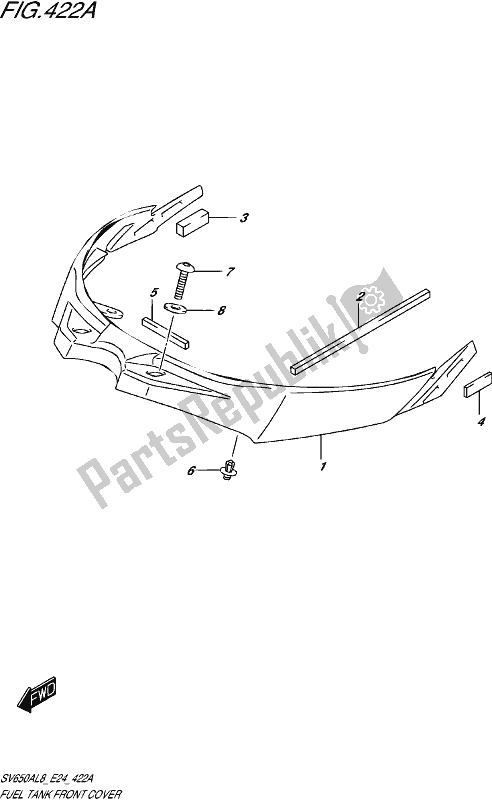 Toutes les pièces pour le Couvercle Avant Du Réservoir De Carburant du Suzuki SV 650A 2018