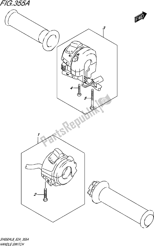 All parts for the Handle Switch of the Suzuki SV 650A 2018