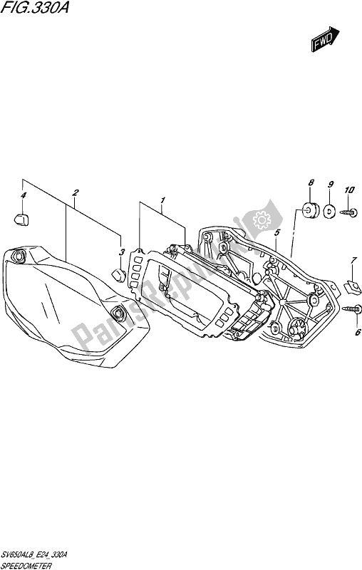 All parts for the Speedometer of the Suzuki SV 650A 2018