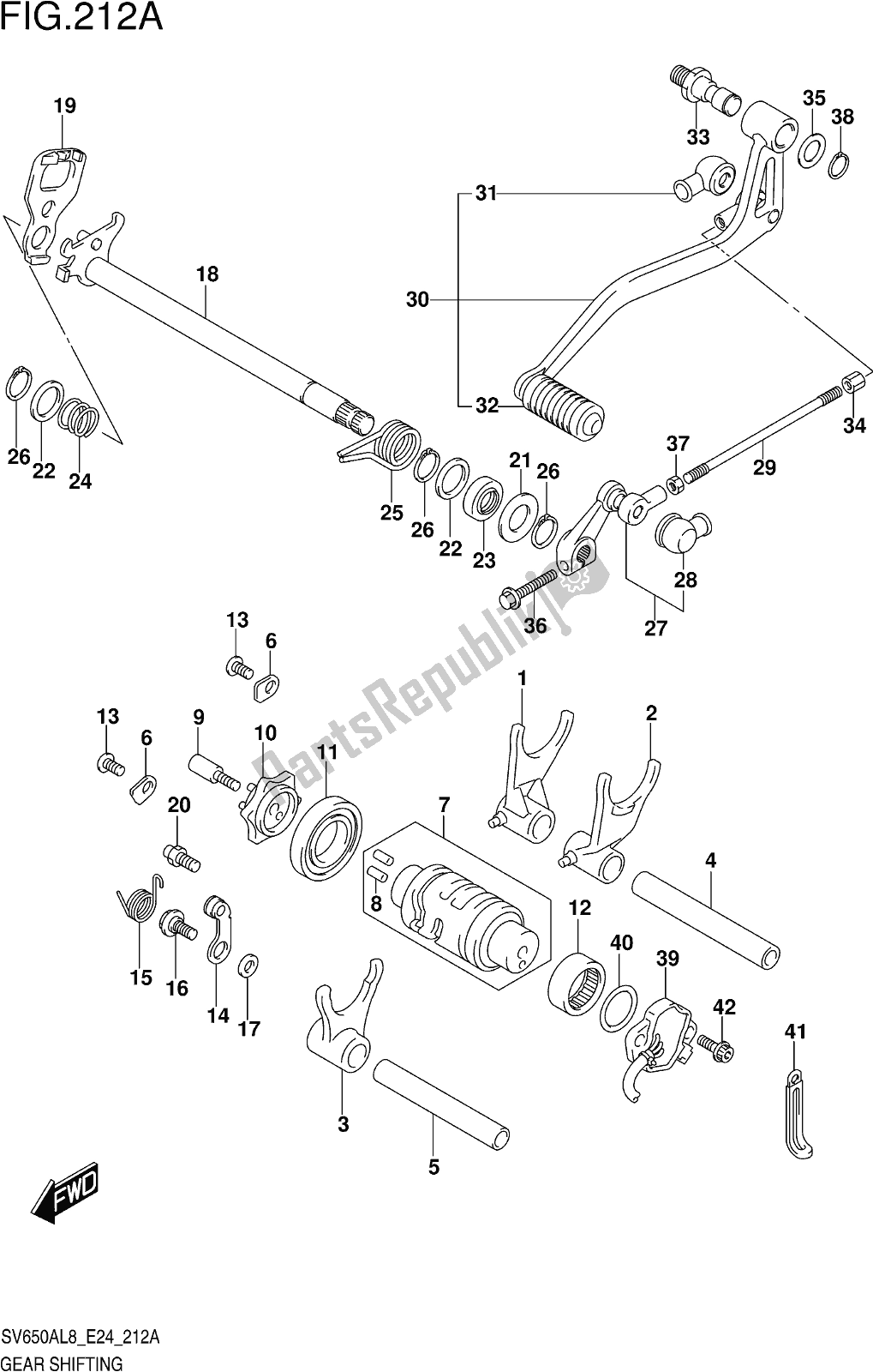 Todas as partes de Fig. 212a Gear Shifting do Suzuki SV 650 AU 2018