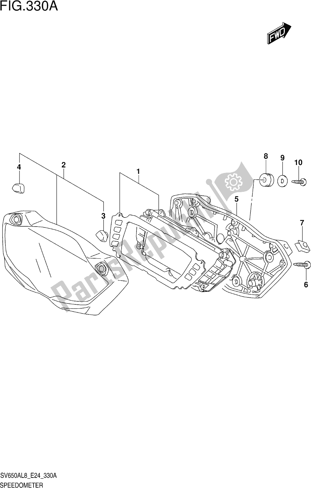 Toutes les pièces pour le Fig. 330a Speedometer du Suzuki SV 650 AU 2018