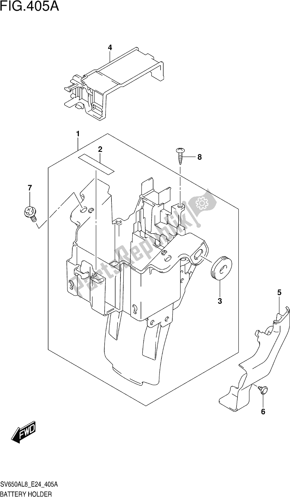 Toutes les pièces pour le Fig. 405a Battery Holder du Suzuki SV 650 AU 2018