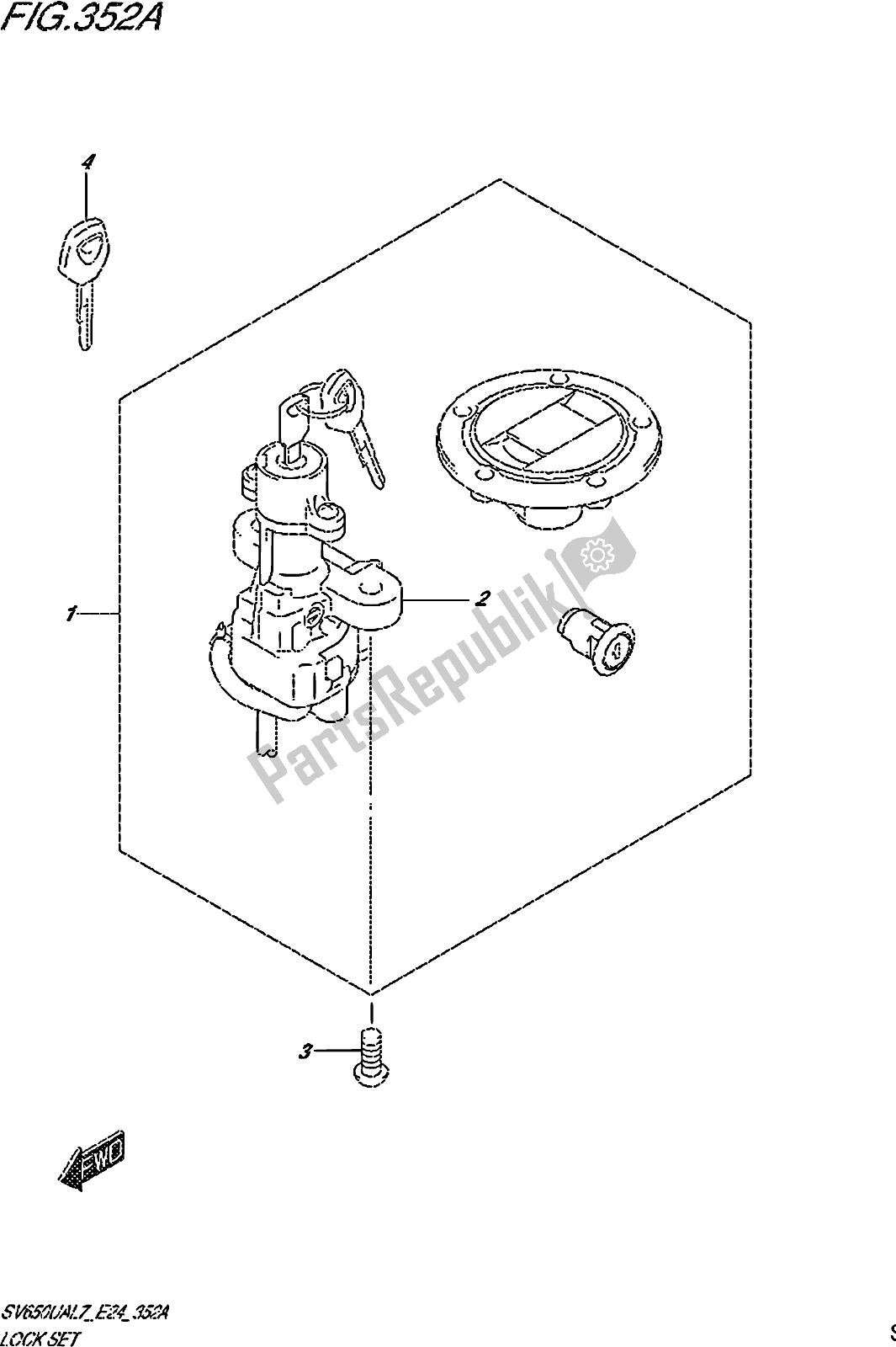 Toutes les pièces pour le Fig. 352a Lock Set du Suzuki SV 650 UA 2017