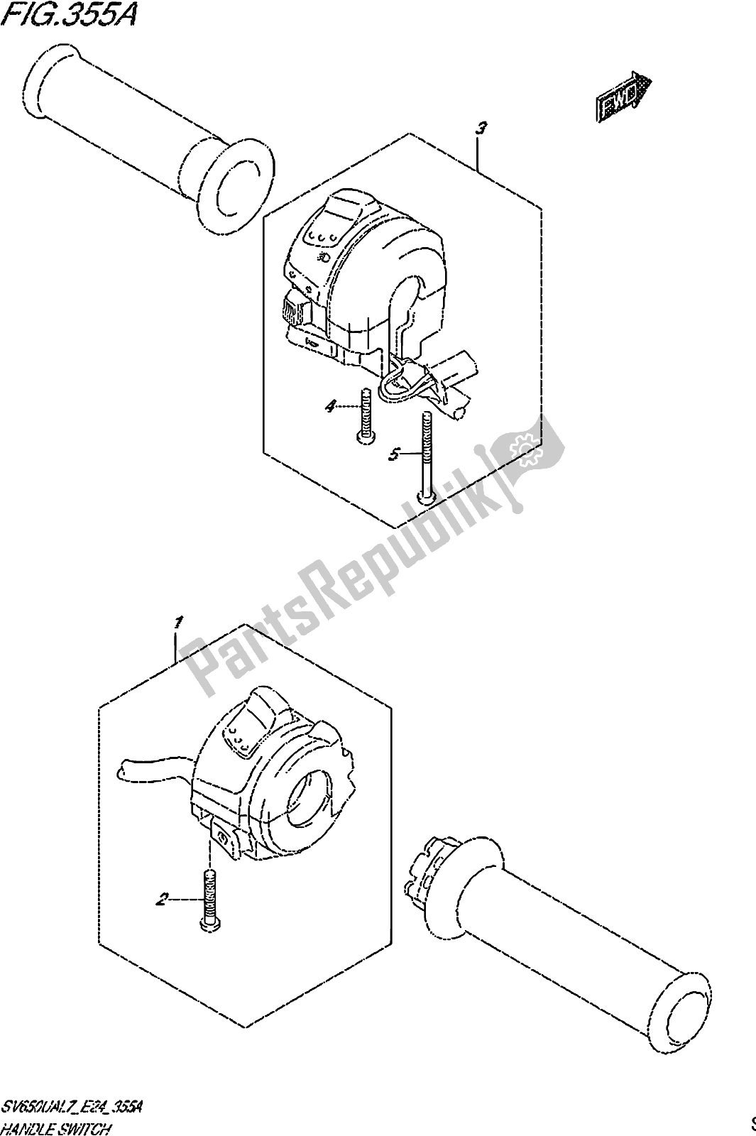 Wszystkie części do Fig. 355a Handle Switch Suzuki SV 650 UA 2017