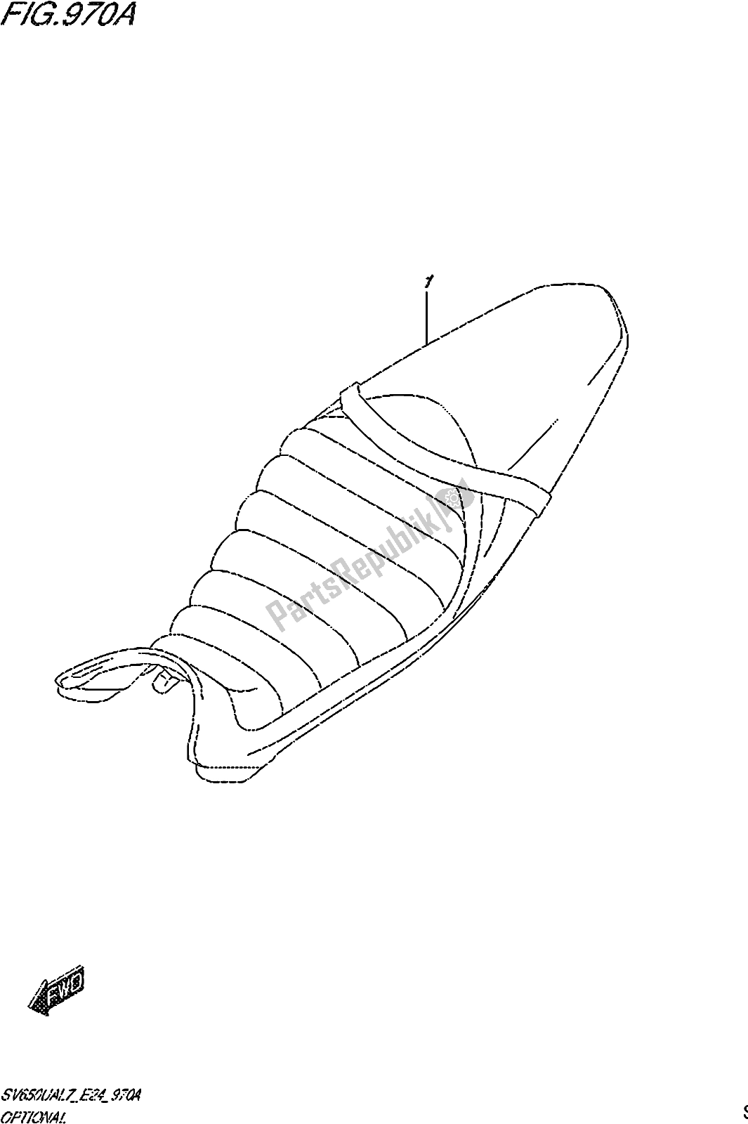 Todas las partes para Fig. 970a Optional (seat) de Suzuki SV 650 UA 2017