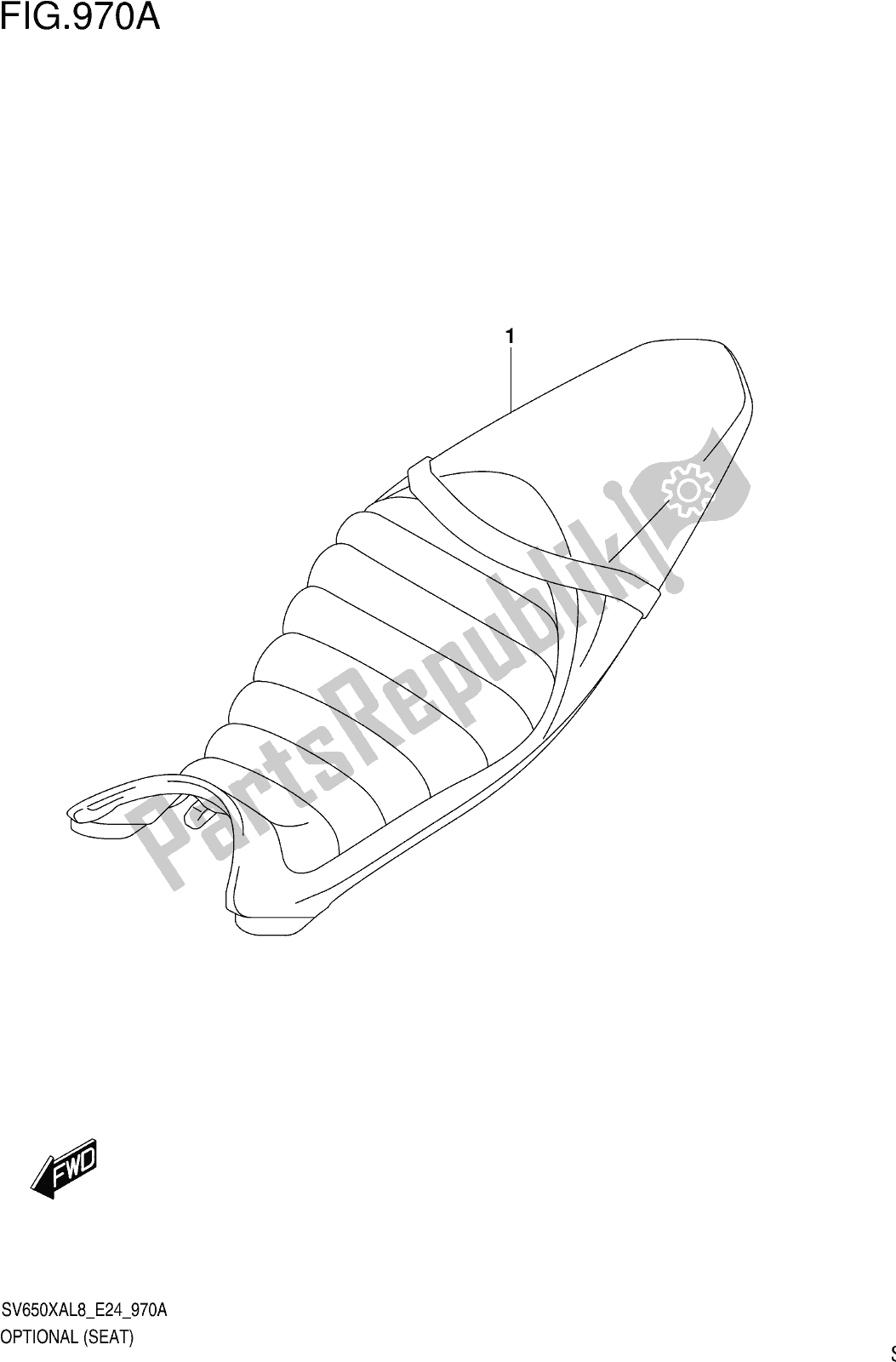 All parts for the Fig. 970a Optional (seat) of the Suzuki SV 650 XA 2018