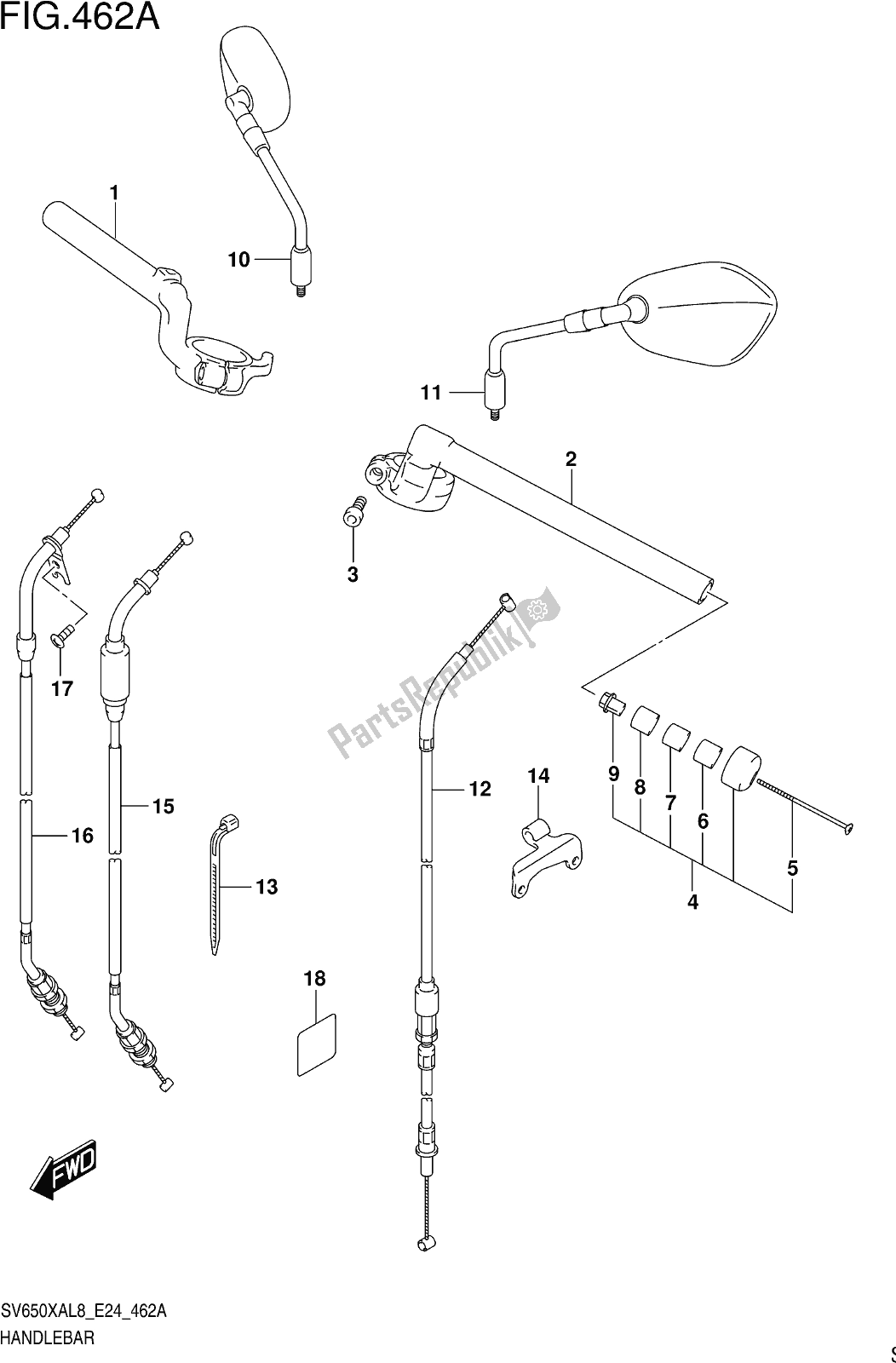 Toutes les pièces pour le Fig. 462a Handlebar du Suzuki SV 650 XAU 2018