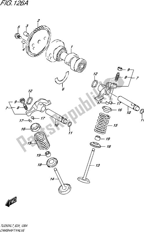 Toutes les pièces pour le Arbre à Cames / Soupape du Suzuki TU 250X 2017