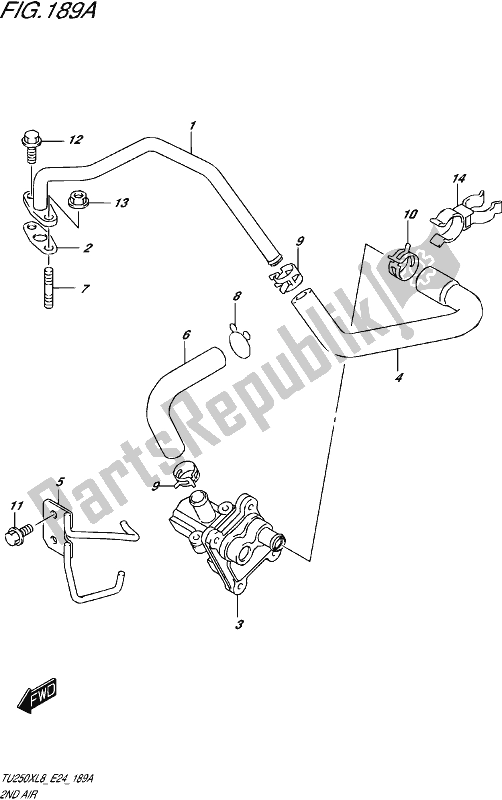 All parts for the 2nd Air of the Suzuki TU 250X 2018