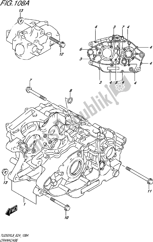 Tutte le parti per il Carter del Suzuki TU 250X 2018