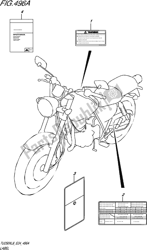 All parts for the Label of the Suzuki TU 250X 2018