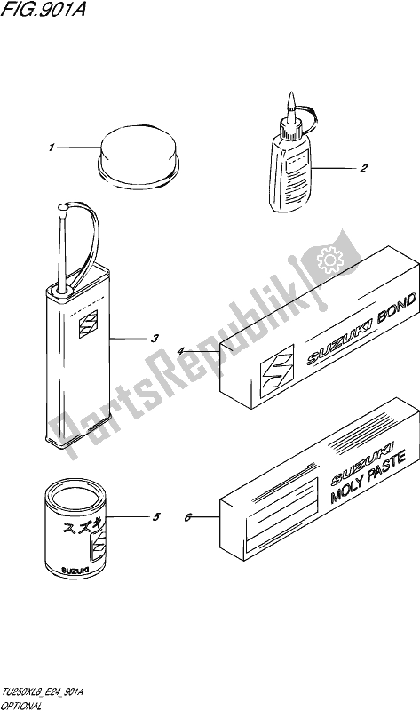 All parts for the Optional of the Suzuki TU 250X 2018