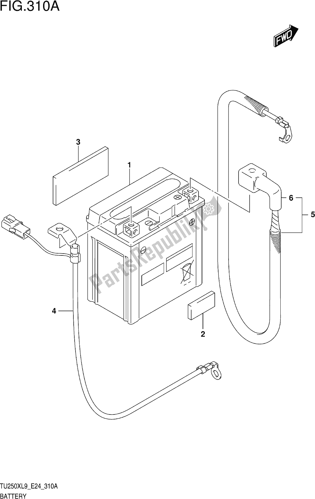 Wszystkie części do Fig. 310a Battery Suzuki TU 250X 2019