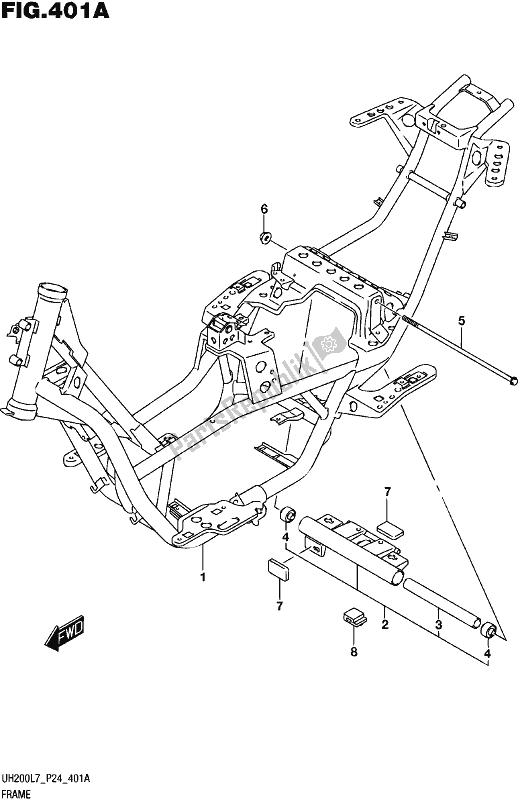 Tutte le parti per il Telaio del Suzuki UH 200 2017