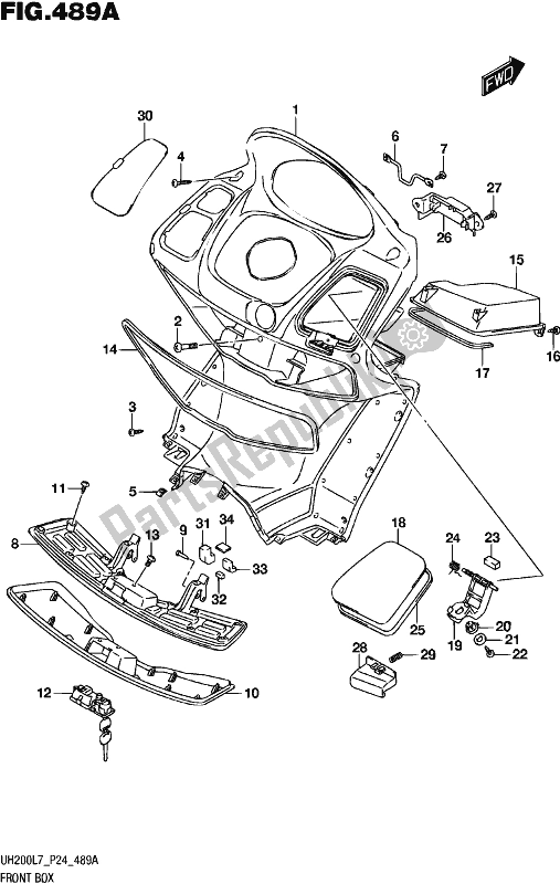 All parts for the Front Box of the Suzuki UH 200 2017