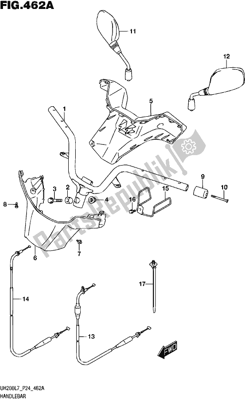 Tutte le parti per il Manubrio del Suzuki UH 200 2017