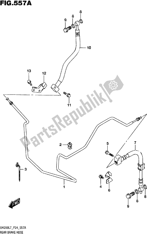 Tutte le parti per il Tubo Freno Posteriore del Suzuki UH 200 2017