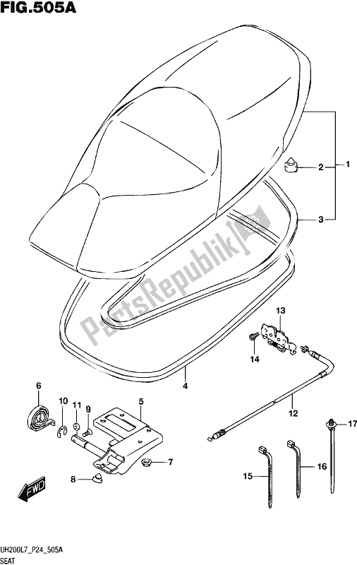 Todas as partes de Assento do Suzuki UH 200 2017