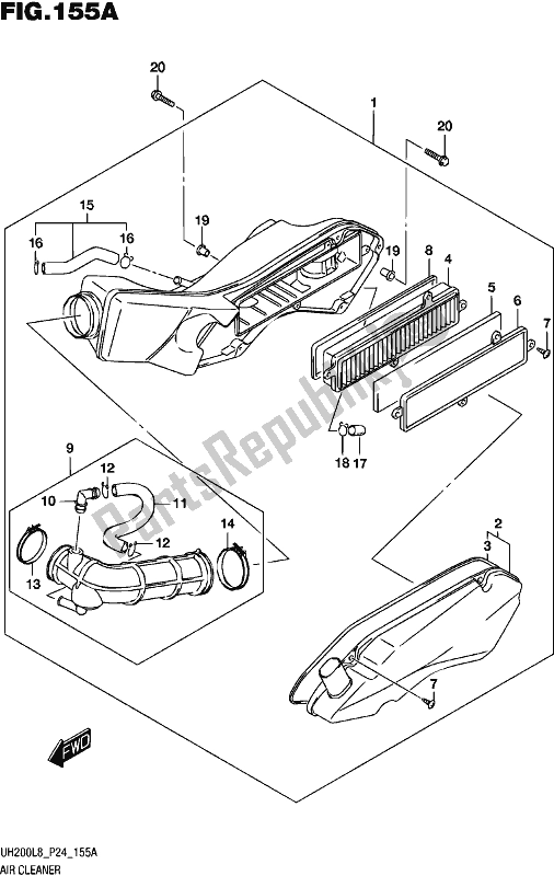 Tutte le parti per il Filtro Dell'aria del Suzuki UH 200 2018