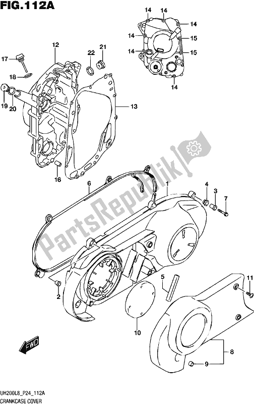 Tutte le parti per il Coperchio Del Carter del Suzuki UH 200 2018