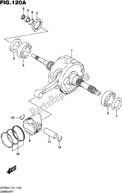 All parts for the Crankshaft of the Suzuki UH 200 2018