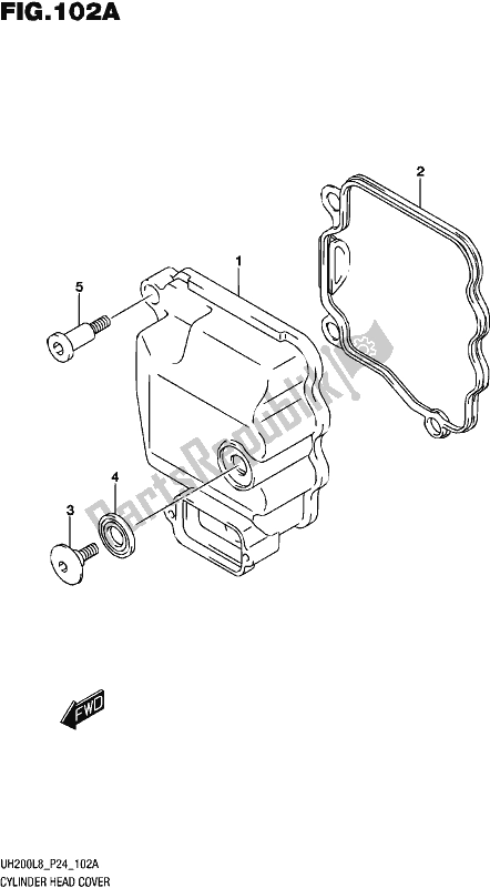 All parts for the Cylinder Head Cover of the Suzuki UH 200 2018