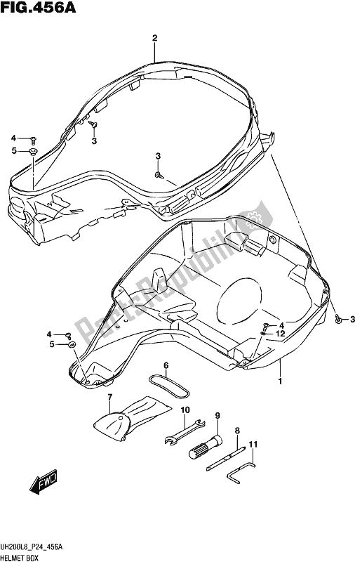 Tutte le parti per il Scatola Del Casco del Suzuki UH 200 2018