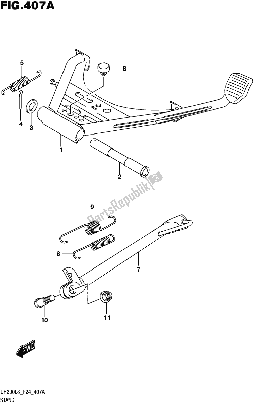 All parts for the Stand of the Suzuki UH 200 2018