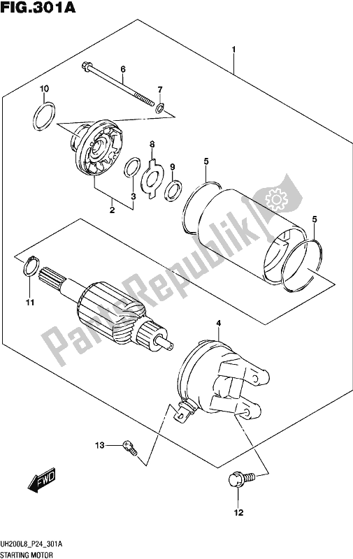 Tutte le parti per il Motore Di Avviamento del Suzuki UH 200 2018