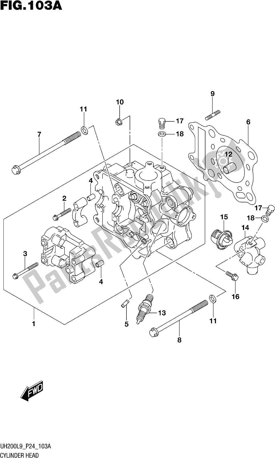 Todas las partes para Fig. 103a Cylinder Head de Suzuki UH 200 2019