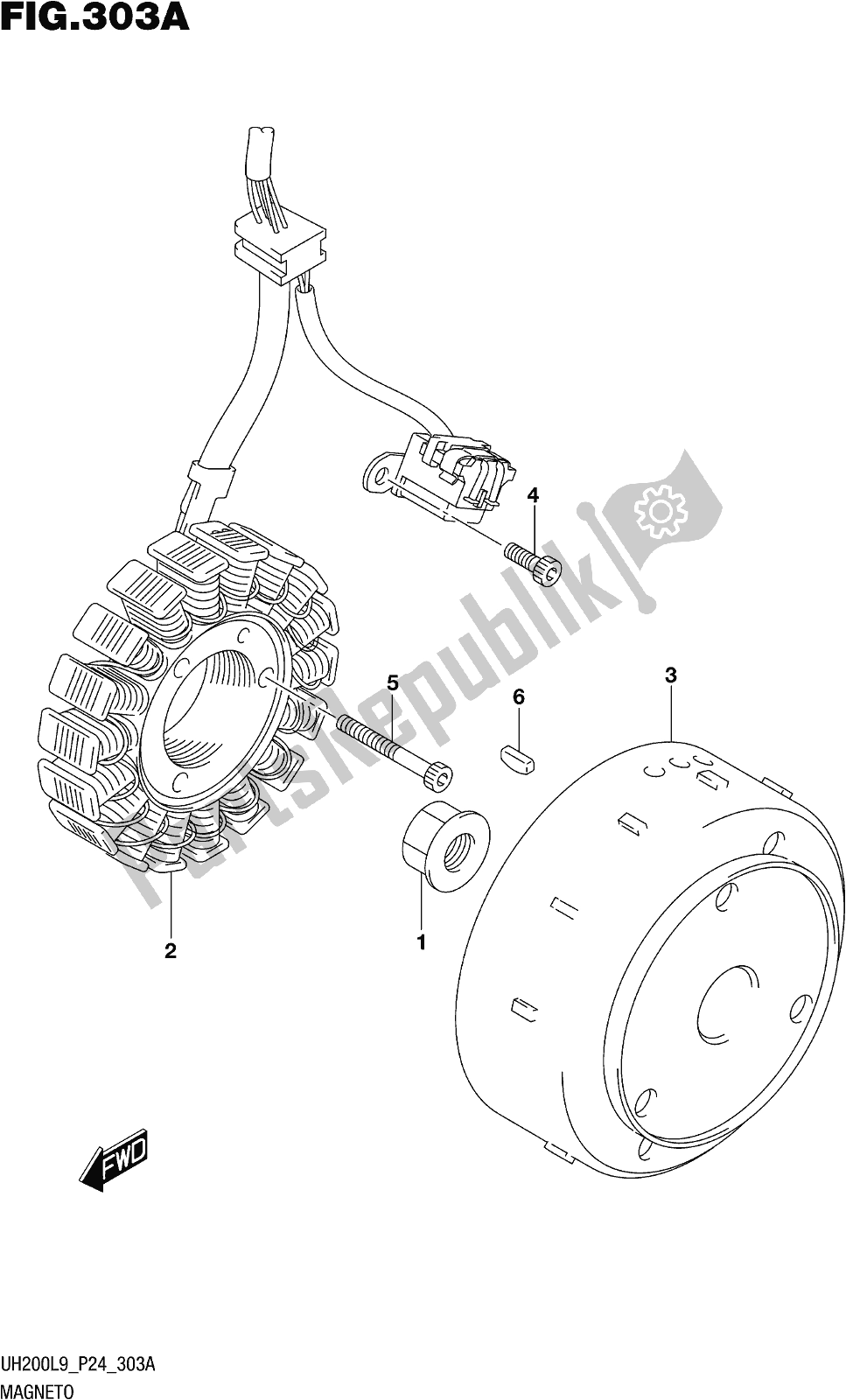 Wszystkie części do Fig. 303a Magneto Suzuki UH 200 2019