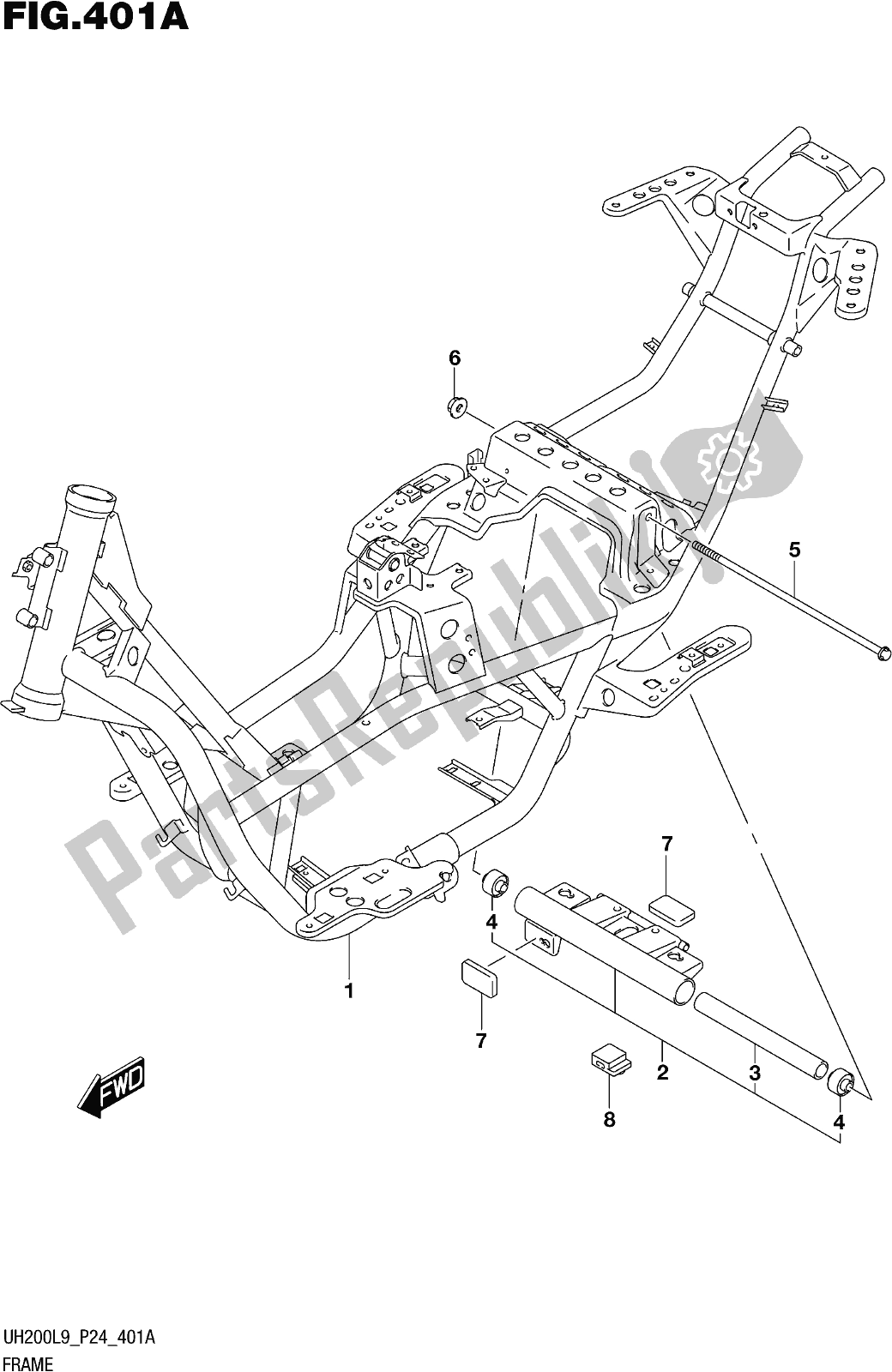 Wszystkie części do Fig. 401a Frame Suzuki UH 200 2019