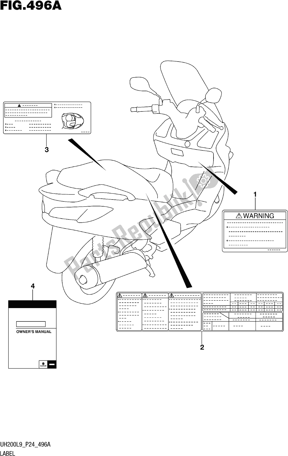 Tutte le parti per il Fig. 496a Label del Suzuki UH 200 2019