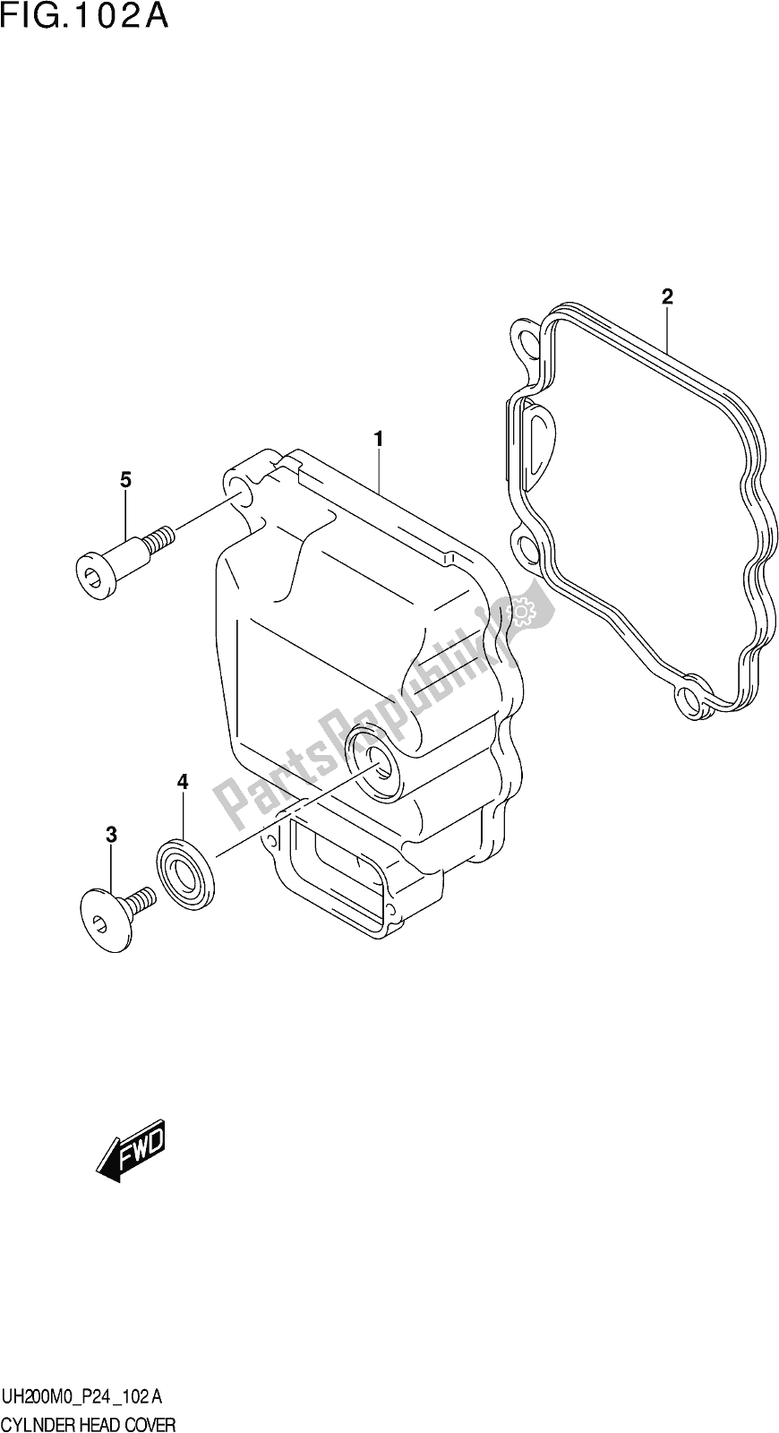 Tutte le parti per il Fig. 102a Cylinder Head Cover del Suzuki UH 200 2020