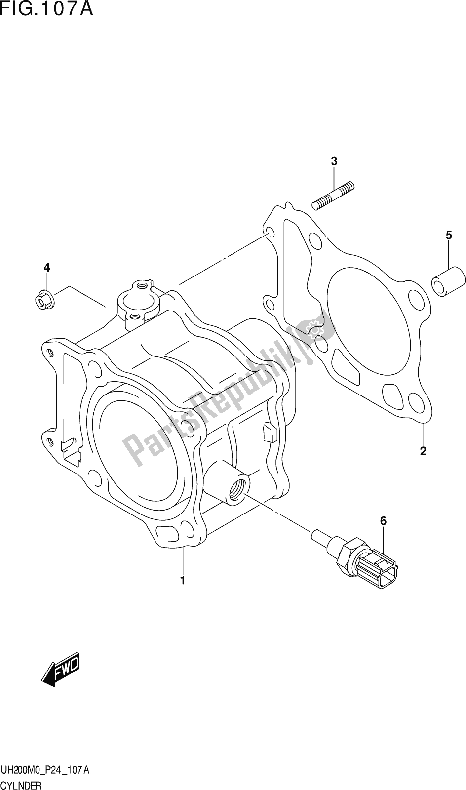 Tutte le parti per il Fig. 107a Cylinder del Suzuki UH 200 2020