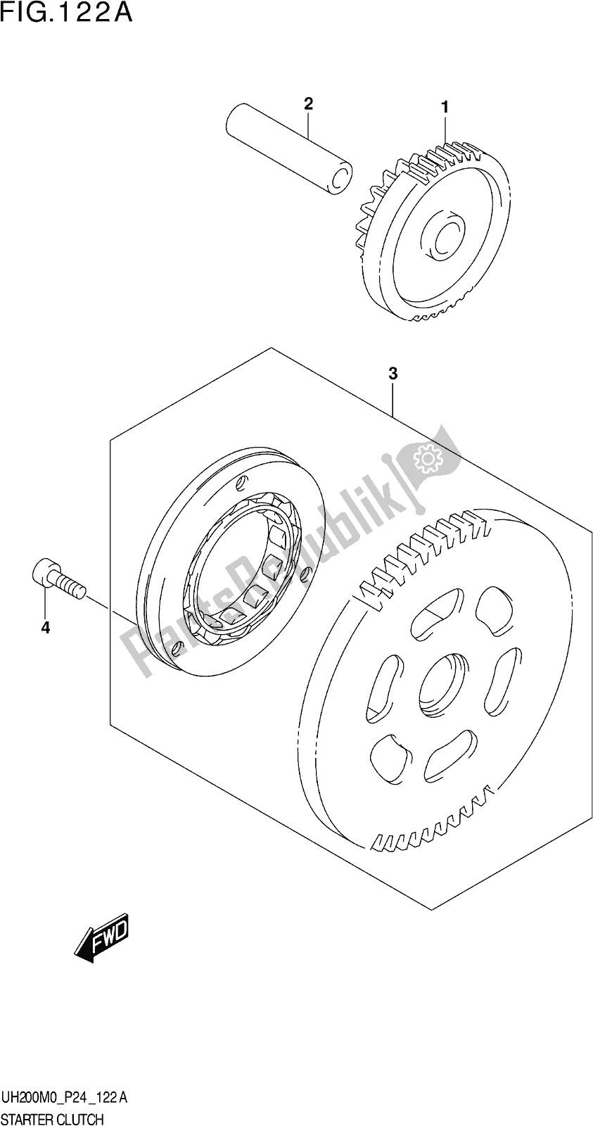 Tutte le parti per il Fig. 122a Starter Clutch del Suzuki UH 200 2020