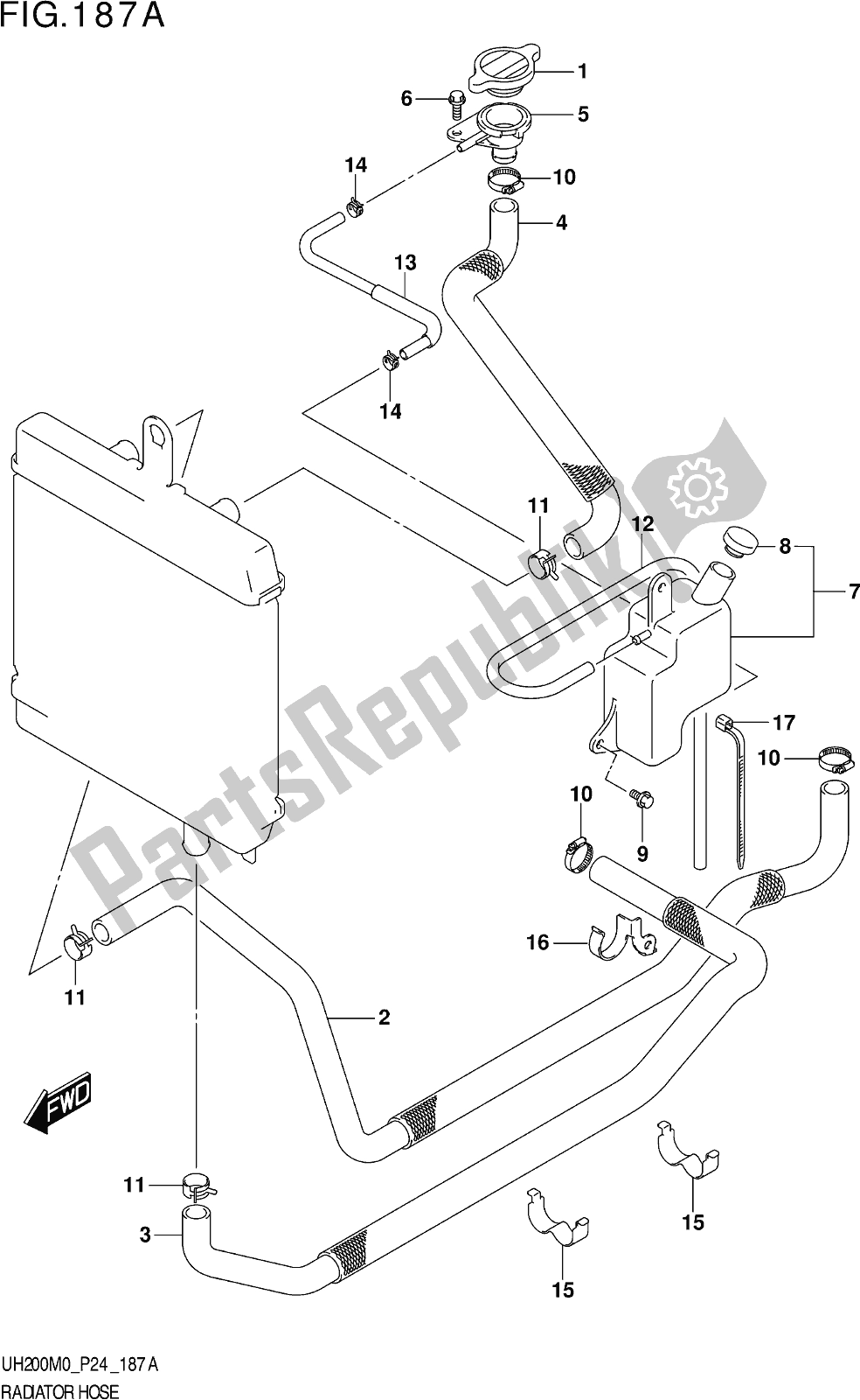 Todas las partes para Fig. 187a Radiator Hose de Suzuki UH 200 2020