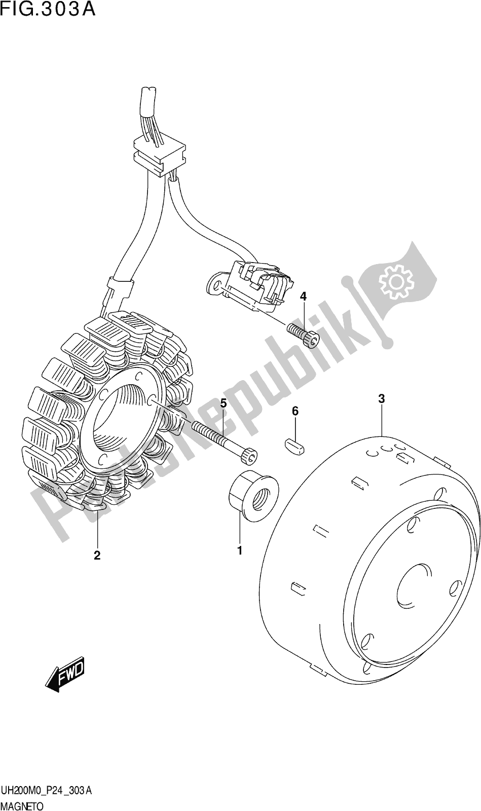 Tutte le parti per il Fig. 303a Magneto del Suzuki UH 200 2020