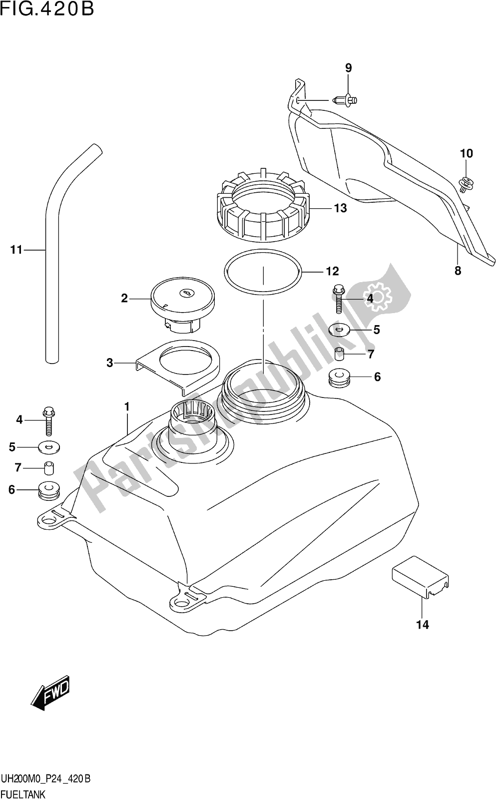 Tutte le parti per il Fig. 420b Fuel Tank del Suzuki UH 200 2020