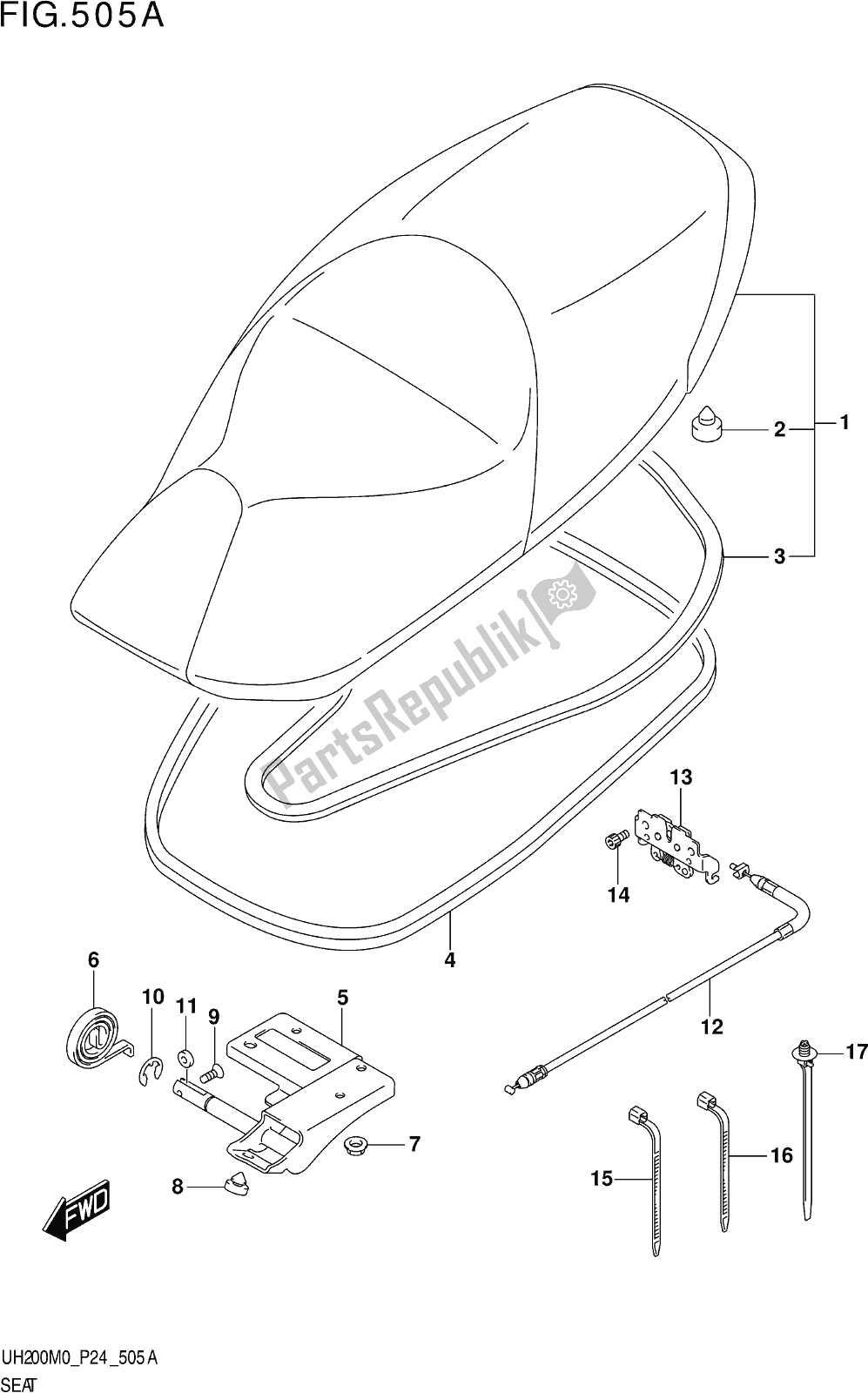 Todas as partes de Fig. 505a Seat do Suzuki UH 200 2020