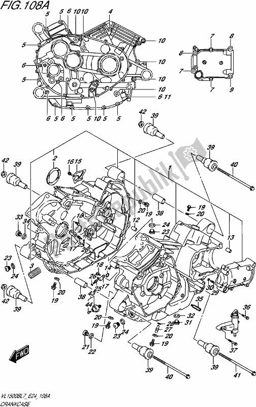 All parts for the Crankcase of the Suzuki VL 1500B 2017