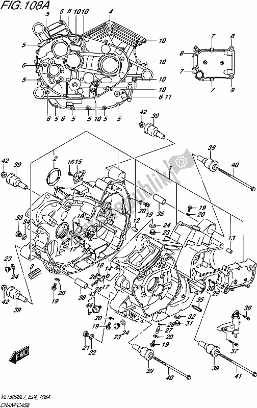 All parts for the Crankcase of the Suzuki VL 1500B 2017