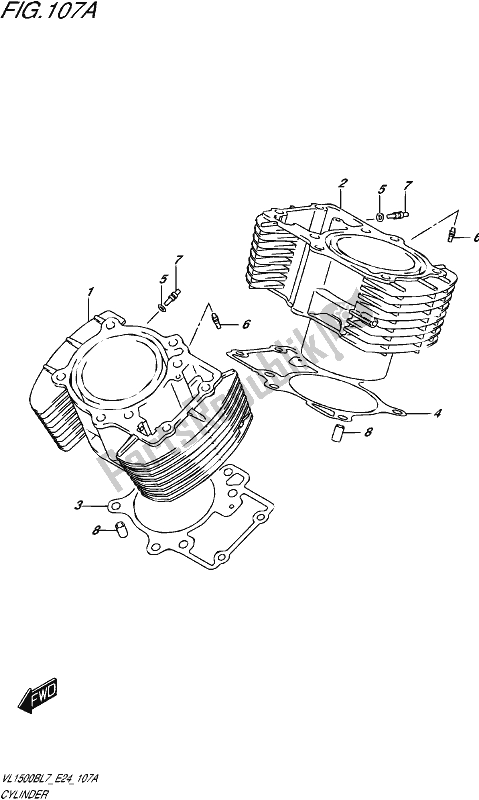 All parts for the Cylinder of the Suzuki VL 1500B 2017