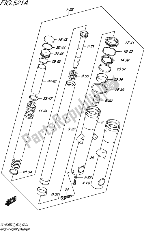 Tutte le parti per il Ammortizzatore Forcella Anteriore del Suzuki VL 1500B 2017