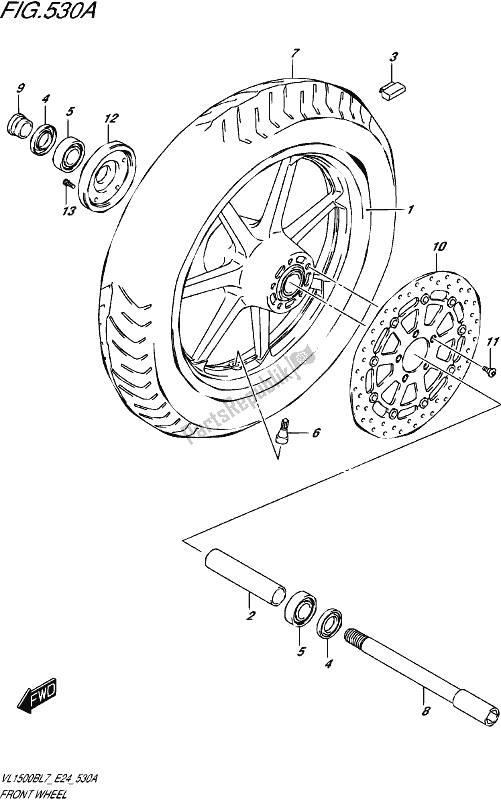 Tutte le parti per il Ruota Anteriore del Suzuki VL 1500B 2017