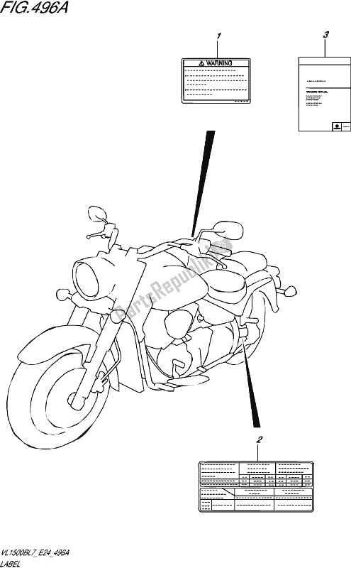 Alle onderdelen voor de Etiket van de Suzuki VL 1500B 2017