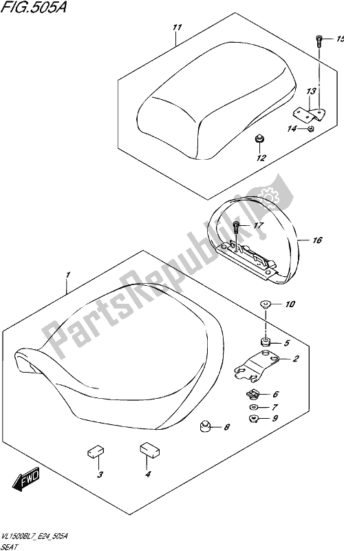 All parts for the Seat of the Suzuki VL 1500B 2017