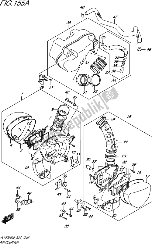 Tutte le parti per il Filtro Dell'aria del Suzuki VL 1500B 2018