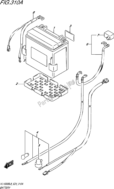 All parts for the Battery of the Suzuki VL 1500B 2018